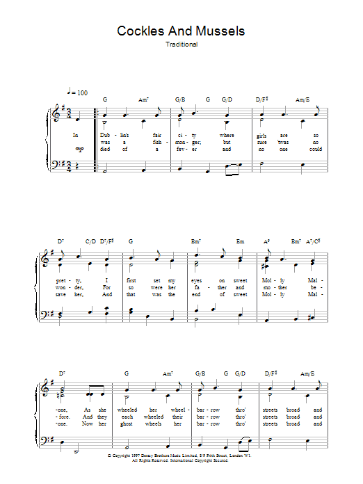 Produktgalerie: Seite 1 von 1 Cockles And Mussels, Traditional, Gesang, Gitarre, Klavier