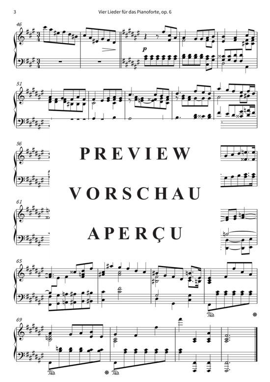 Product gallery: Page 7 of 7 Vier Lieder für das Pianoforte, op. 6 , , Piano Solo