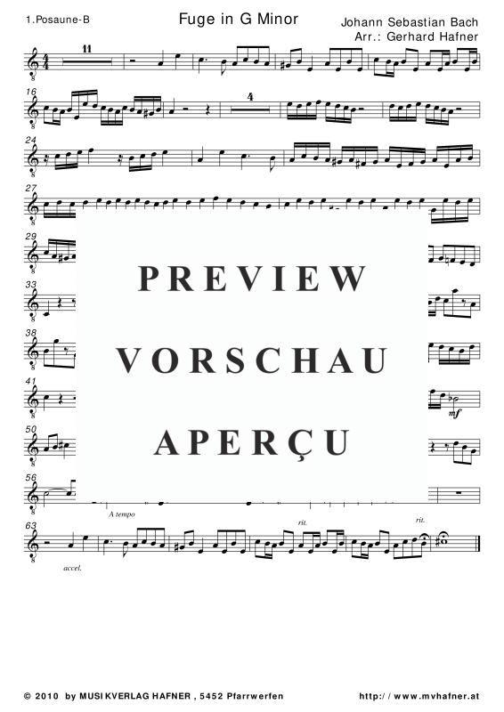 Produktgalerie: Seite 11 von 11 Fuge in G Moll, , (Blechbläser Quintett)