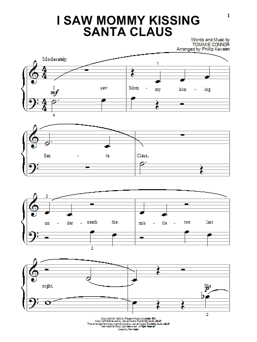 Produktgalerie: Seite 1 von 1 I Saw Mommy Kissing Santa Claus (arr. Phillip Keveren), Tommie Connor, Klavier