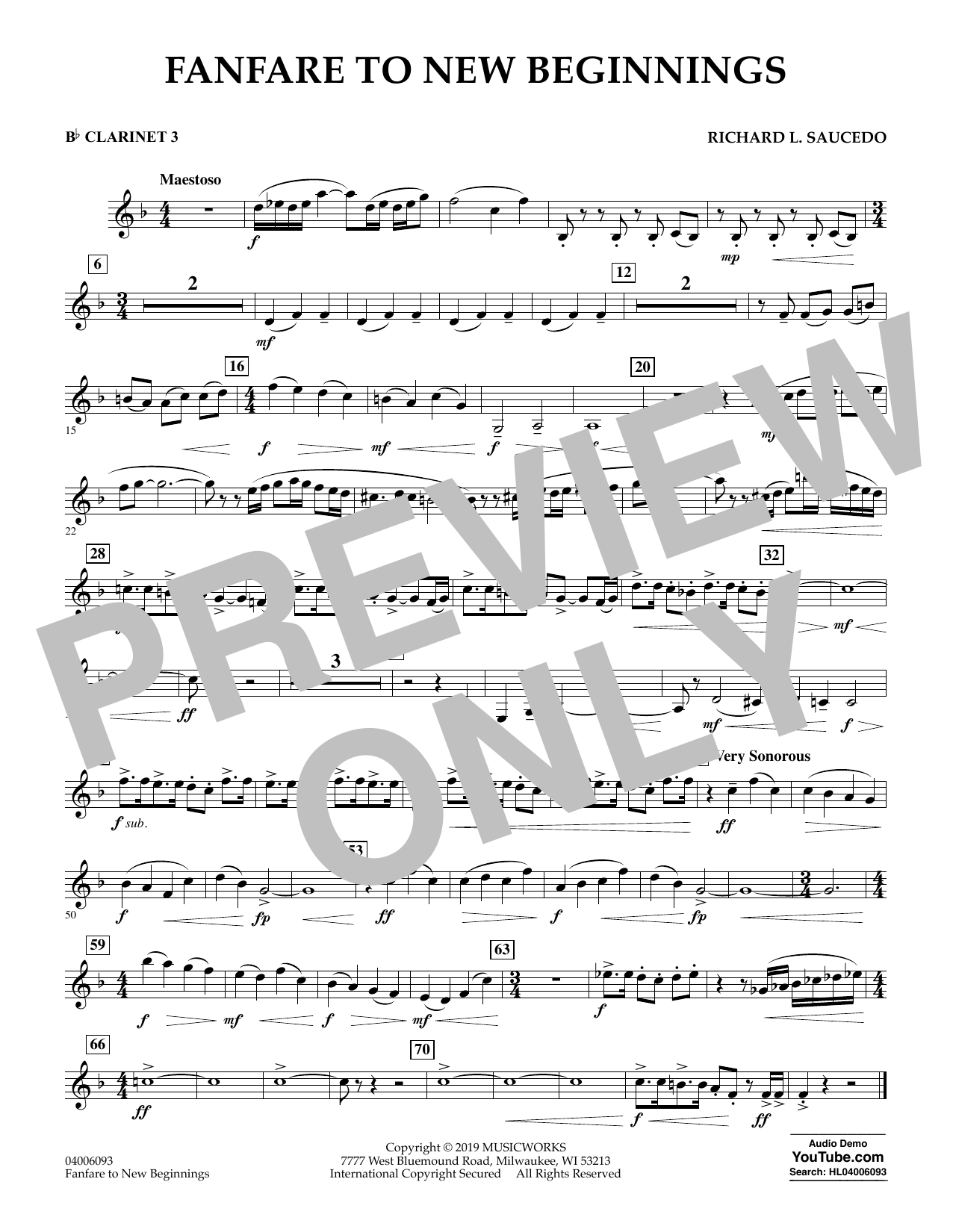 Produktbild zu: Fanfare for New Beginnings - Bb Clarinet 3