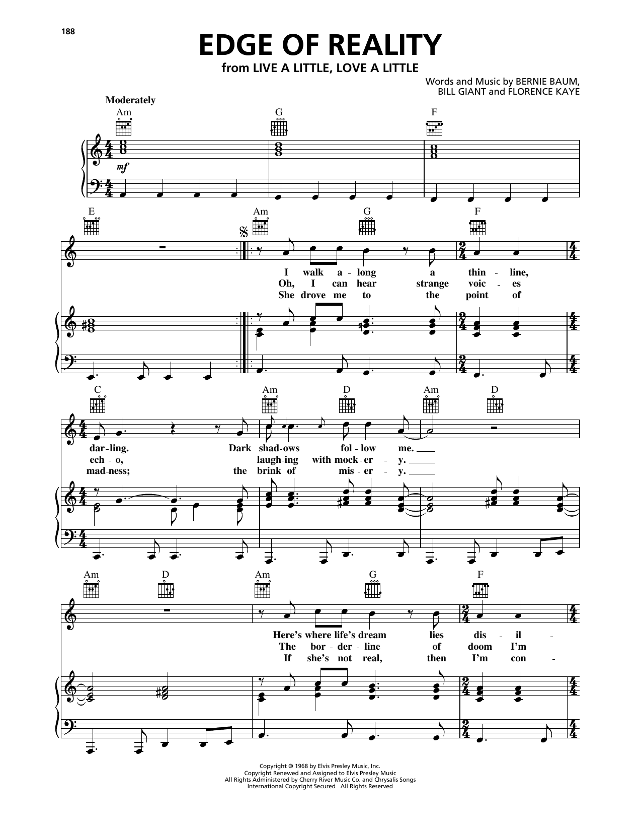 Produktgalerie: Seite 1 von 1 Edge Of Reality, Elvis Presley, Gesang, Gitarre, Klavier