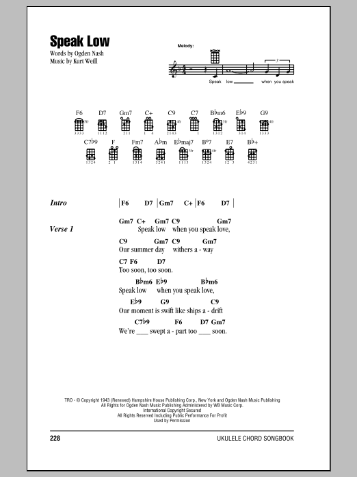 Product gallery: Page 1 of 1 Speak Low, Kurt Weill