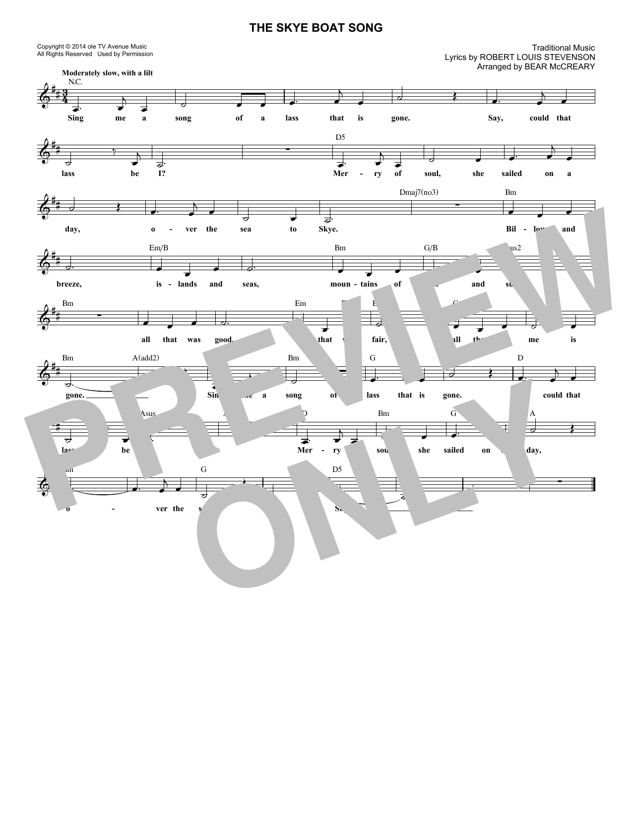 Product gallery: Page 1 of 1 The Skye Boat Song, Robert Louis Stevenson