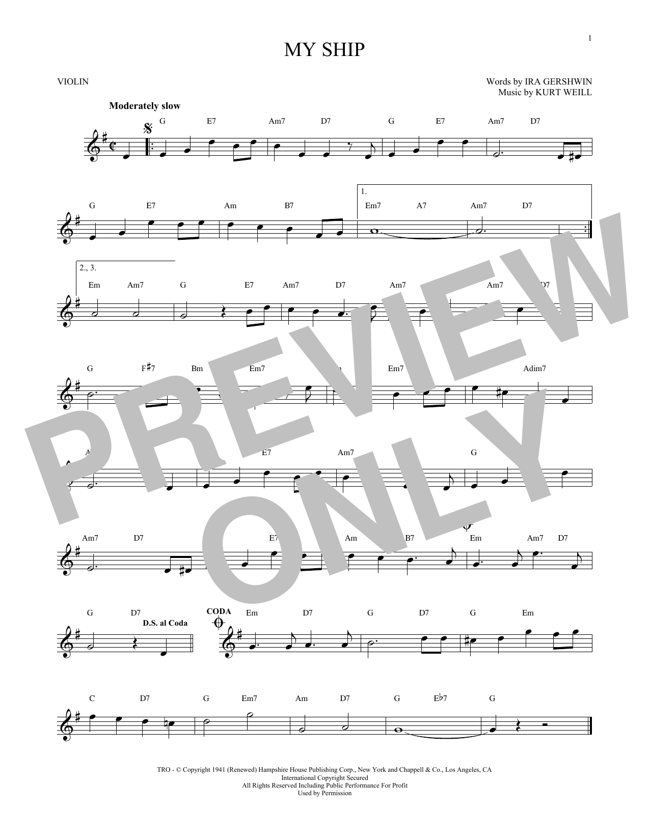 Product gallery: Page 1 of 1 My Ship, Kurt Weill