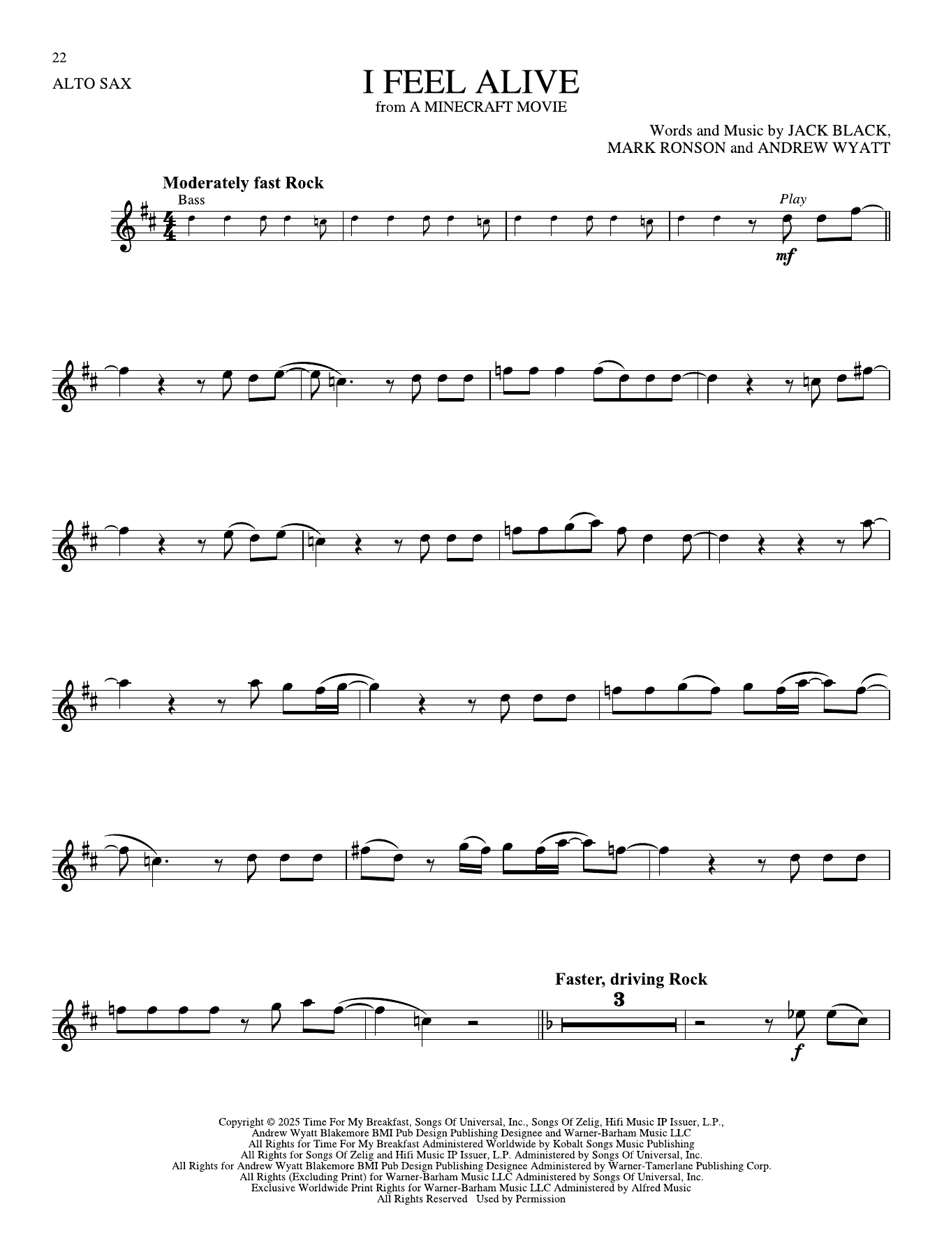 Product gallery: Page 1 of 1 I Feel Alive (from A Minecraft Movie), Jack Black