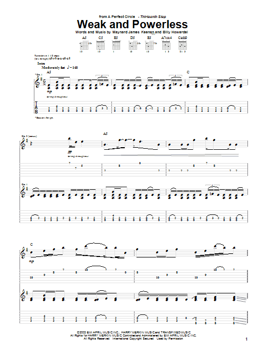 Produktgalerie: Seite 1 von 1 Weak And Powerless, A Perfect Circle, Gitarre