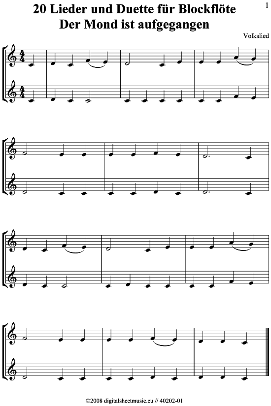 Produktgalerie: Seite 1 von 21 20 Duette & Lieder für Blockflöte, , 