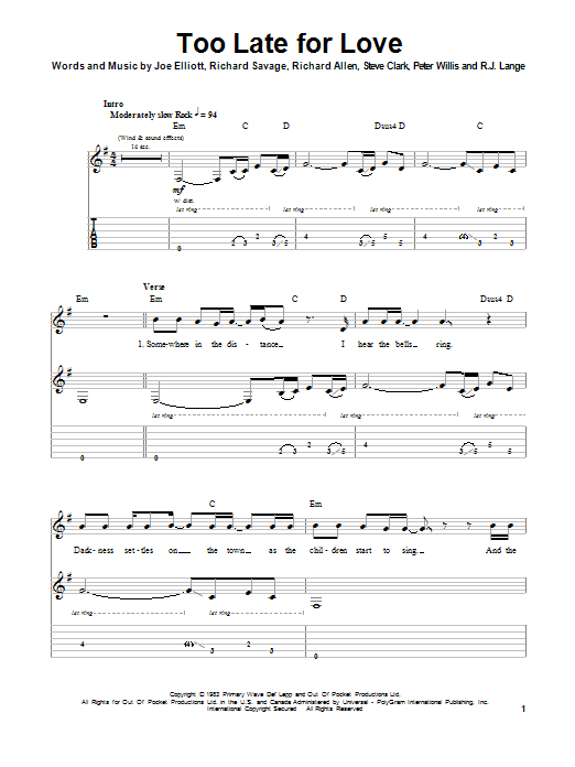 Produktbild zu: Too Late For Love