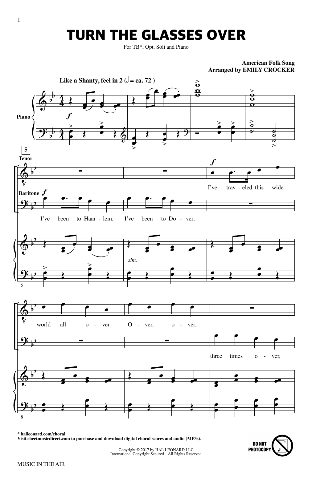 Produktbild zu: Turn The Glasses Over (from Music In The Air)