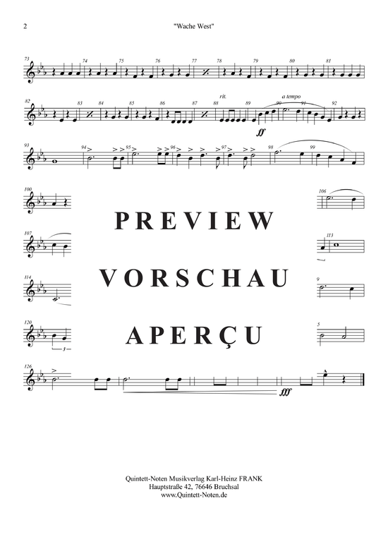 Produktgalerie: Seite 9 von 21 Wache West , , (Blechbläserquintett + Trillerpfeife, Schlagzeug)