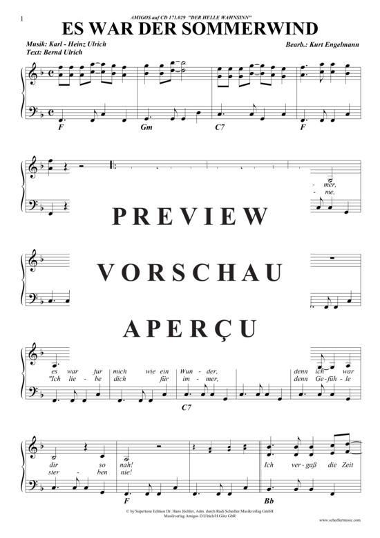 Produktgalerie: Seite 2 von 4 Es war der Sommerwind , Amigos, Klavier und Gesang