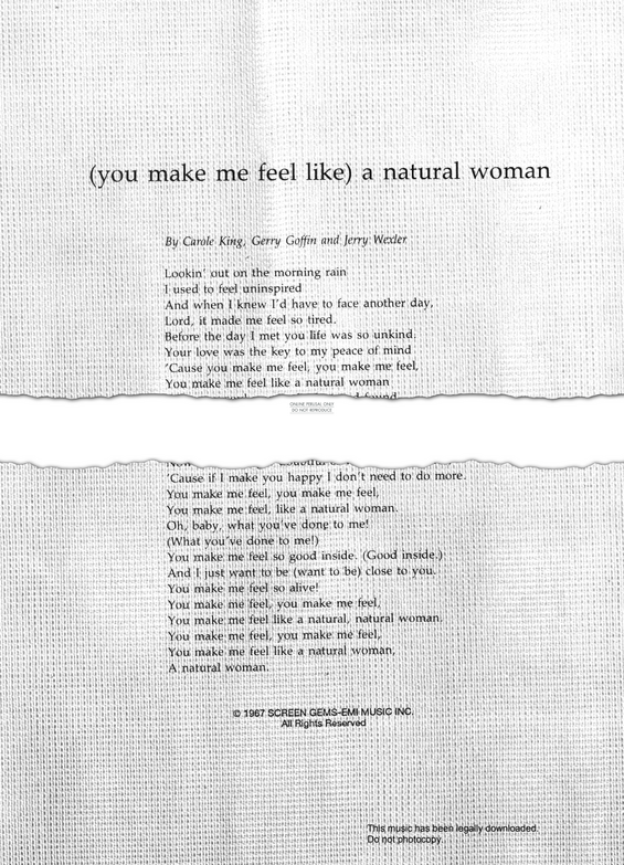 Produktgalerie: Seite 1 von 1 (You Make Me Feel Like) A Natural Woman, Carole King, Gesang, Gitarre, Klavier