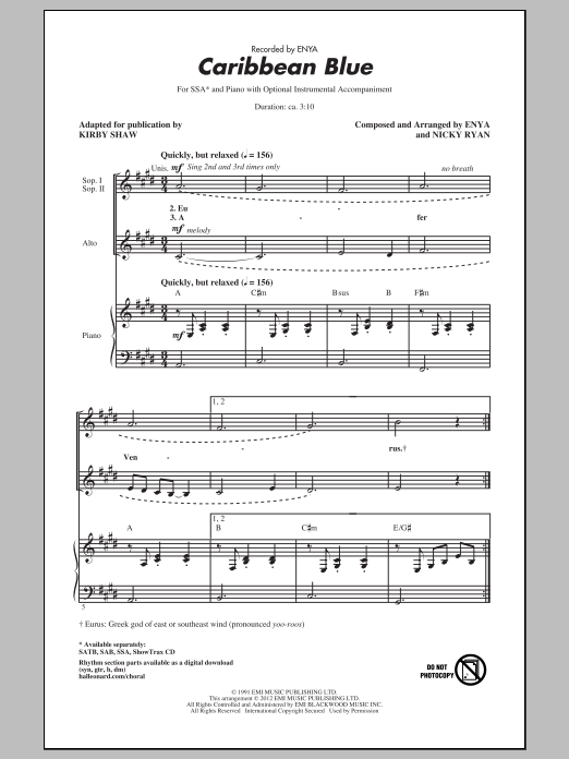 Produktgalerie: Seite 1 von 1 Caribbean Blue, Kirby Shaw, Chor