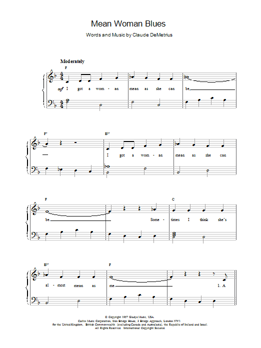 Produktgalerie: Seite 1 von 1 Mean Woman Blues, Elvis Presley, Klavier