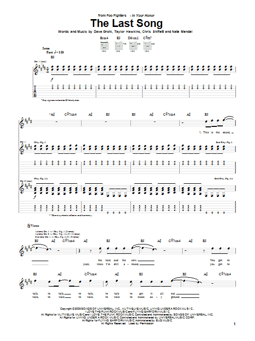Produktgalerie: Seite 1 von 1 The Last Song, Foo Fighters, Gitarre