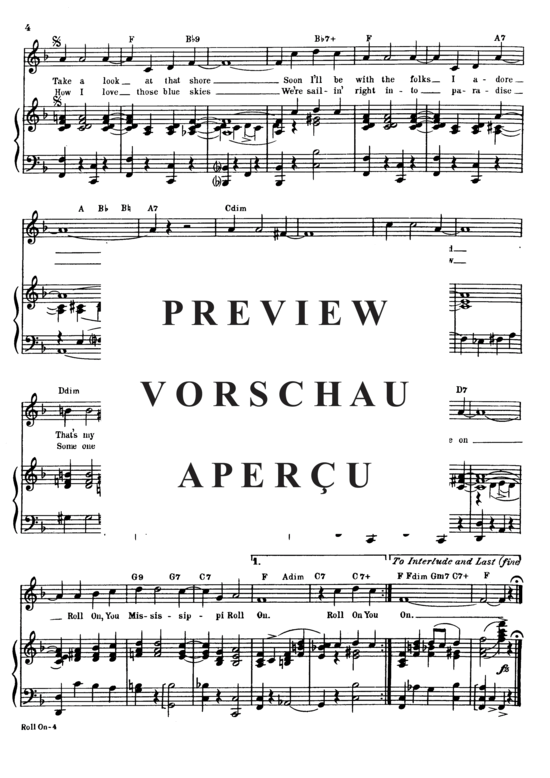 Produktgalerie: Seite 5 von 8 Roll On, Mississippi, Roll On , Popular Standard, Klavier und Gesang