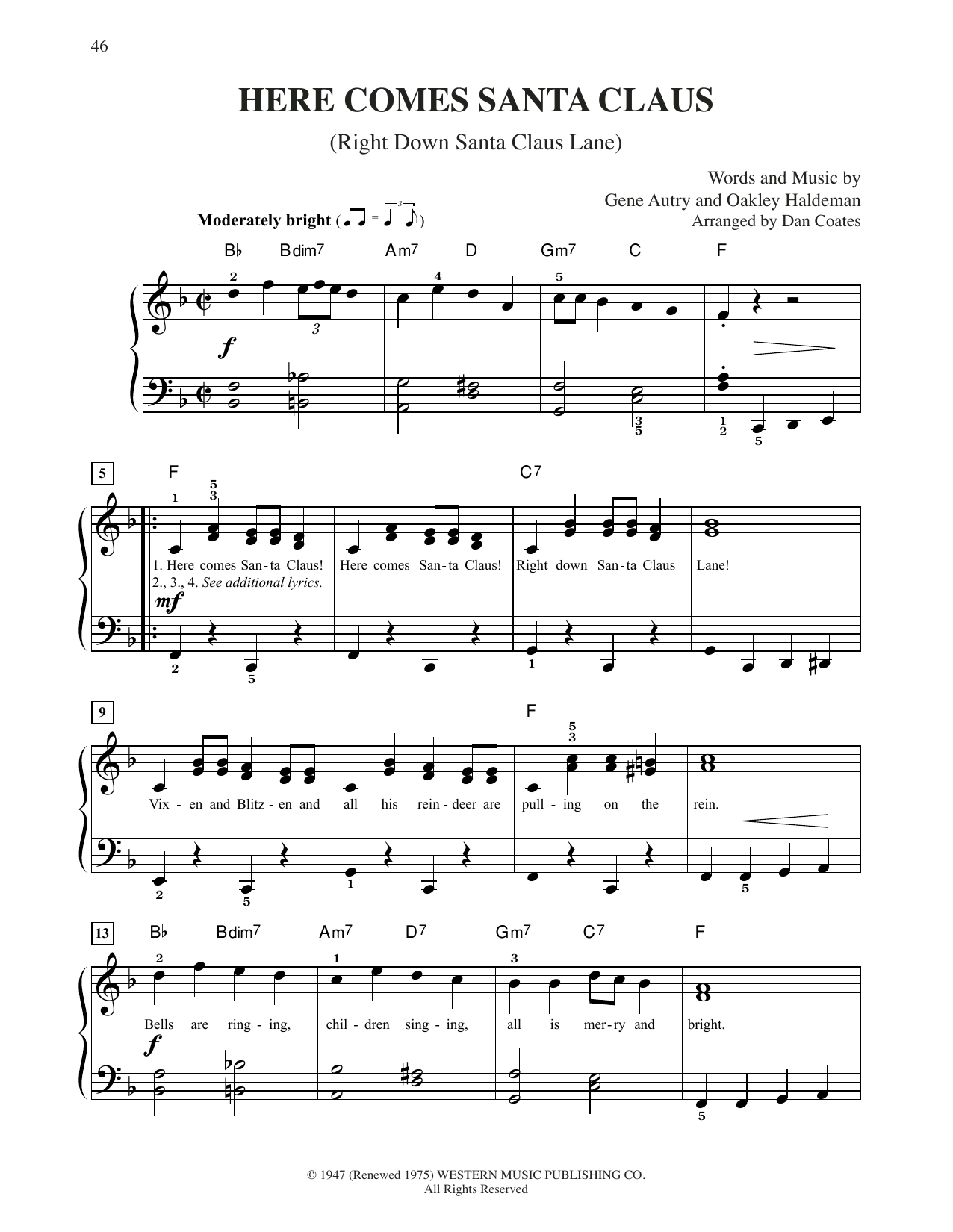 Product picture to: Here Comes Santa Claus (Right Down Santa Claus Lane) (arr. Dan Coates)