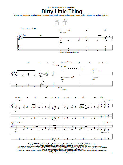 Produktgalerie: Seite 1 von 1 Dirty Little Thing, Velvet Revolver, Gitarre