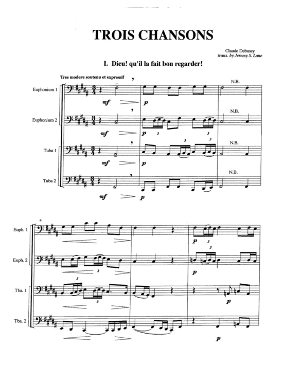 Product picture to: Trois Chansons Claude Debussy