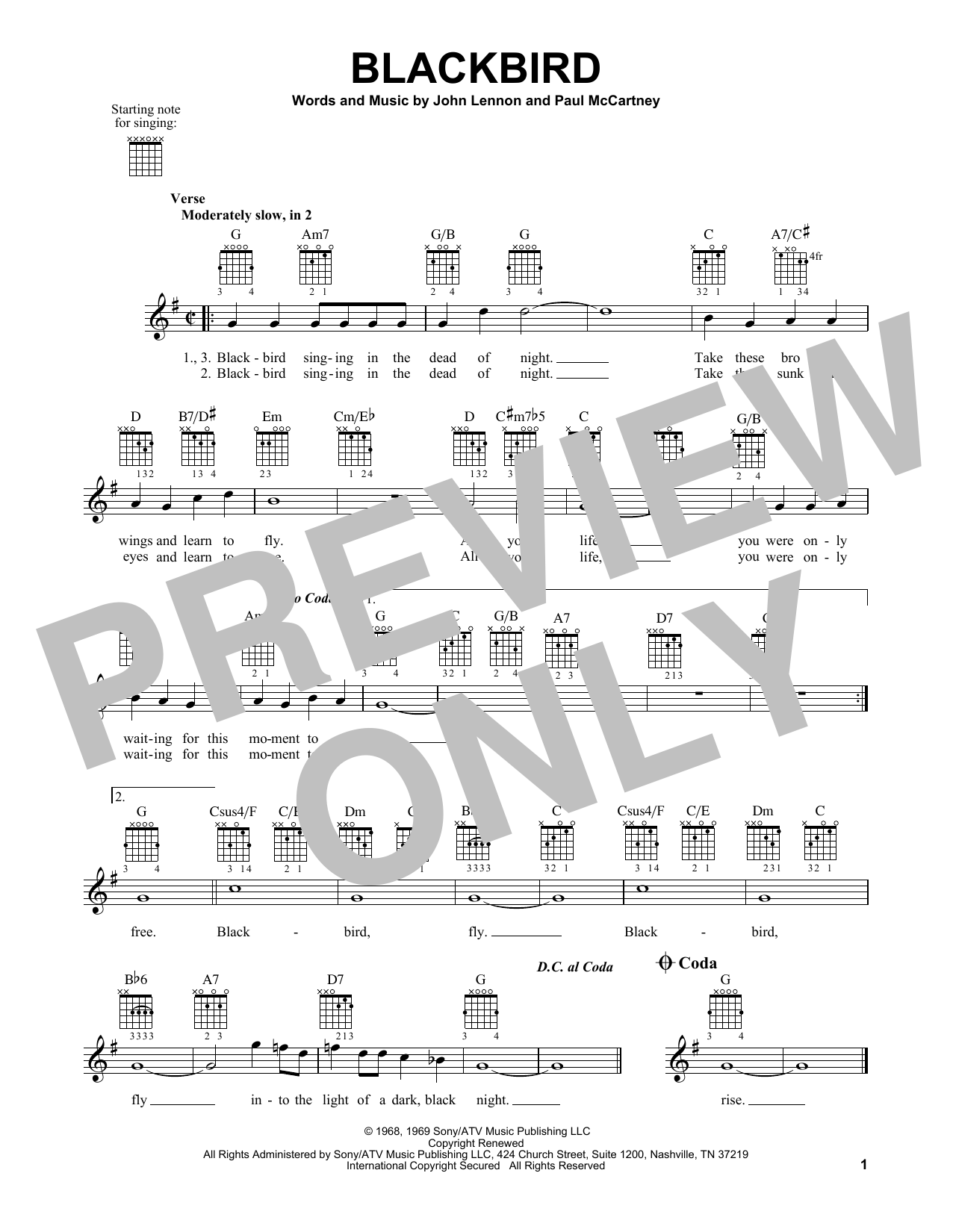 Produktgalerie: Seite 1 von 1 Blackbird, The Beatles, Gitarre