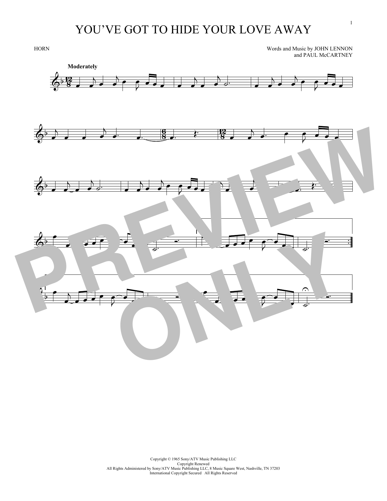 Produktgalerie: Seite 1 von 1 You've Got To Hide Your Love Away, The Beatles, Horn