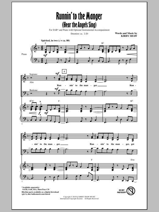 Produktbild zu: Runnin' To The Manger (Hear The Angels Sing)
