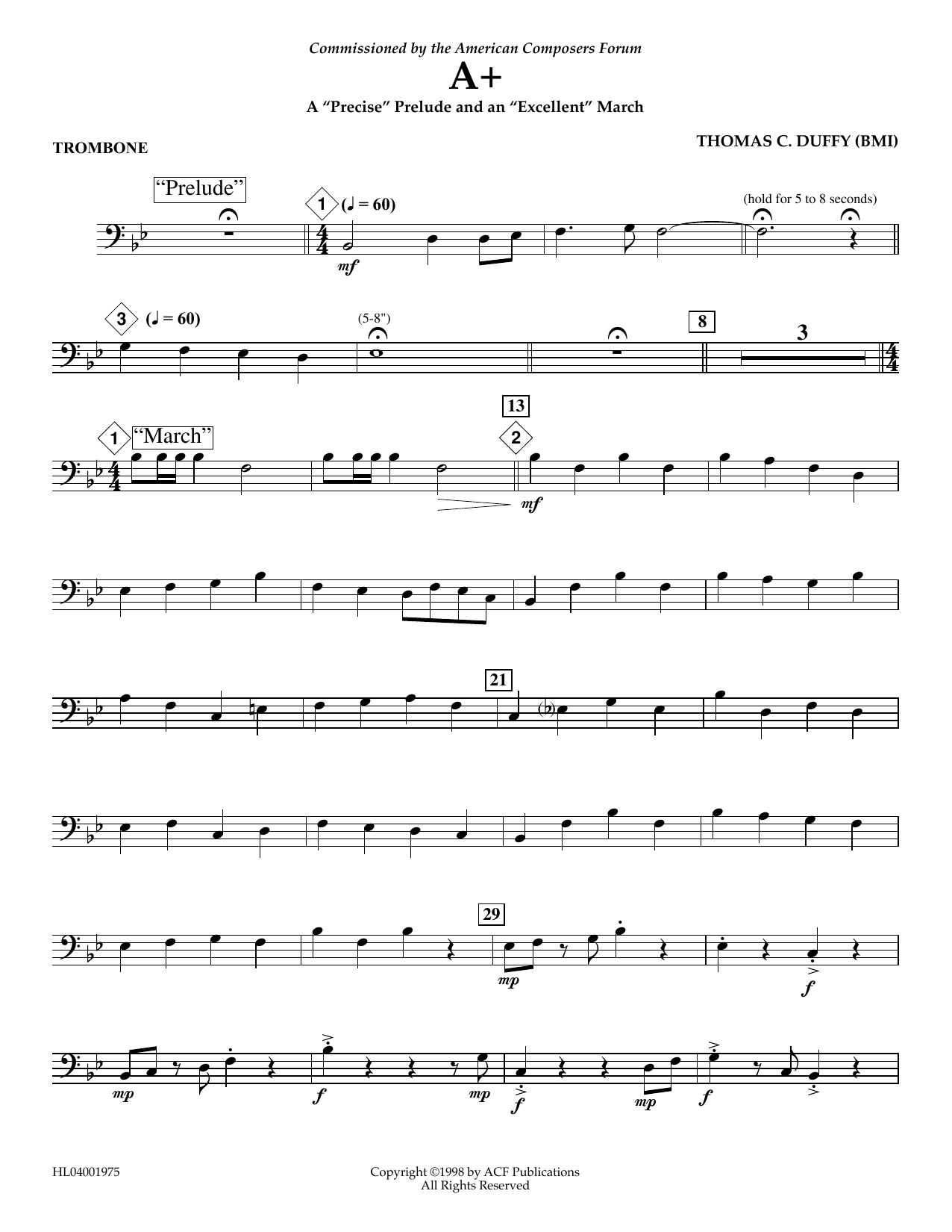 Product picture to: A+: A "Precise" Prelude and an "Excellent" March - Trombone