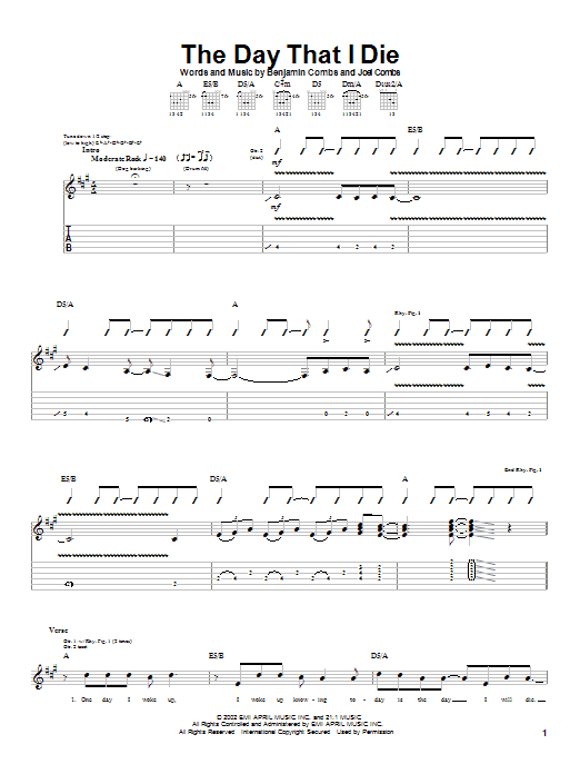 Produktgalerie: Seite 1 von 1 The Day That I Die, Good Charlotte, Gitarre