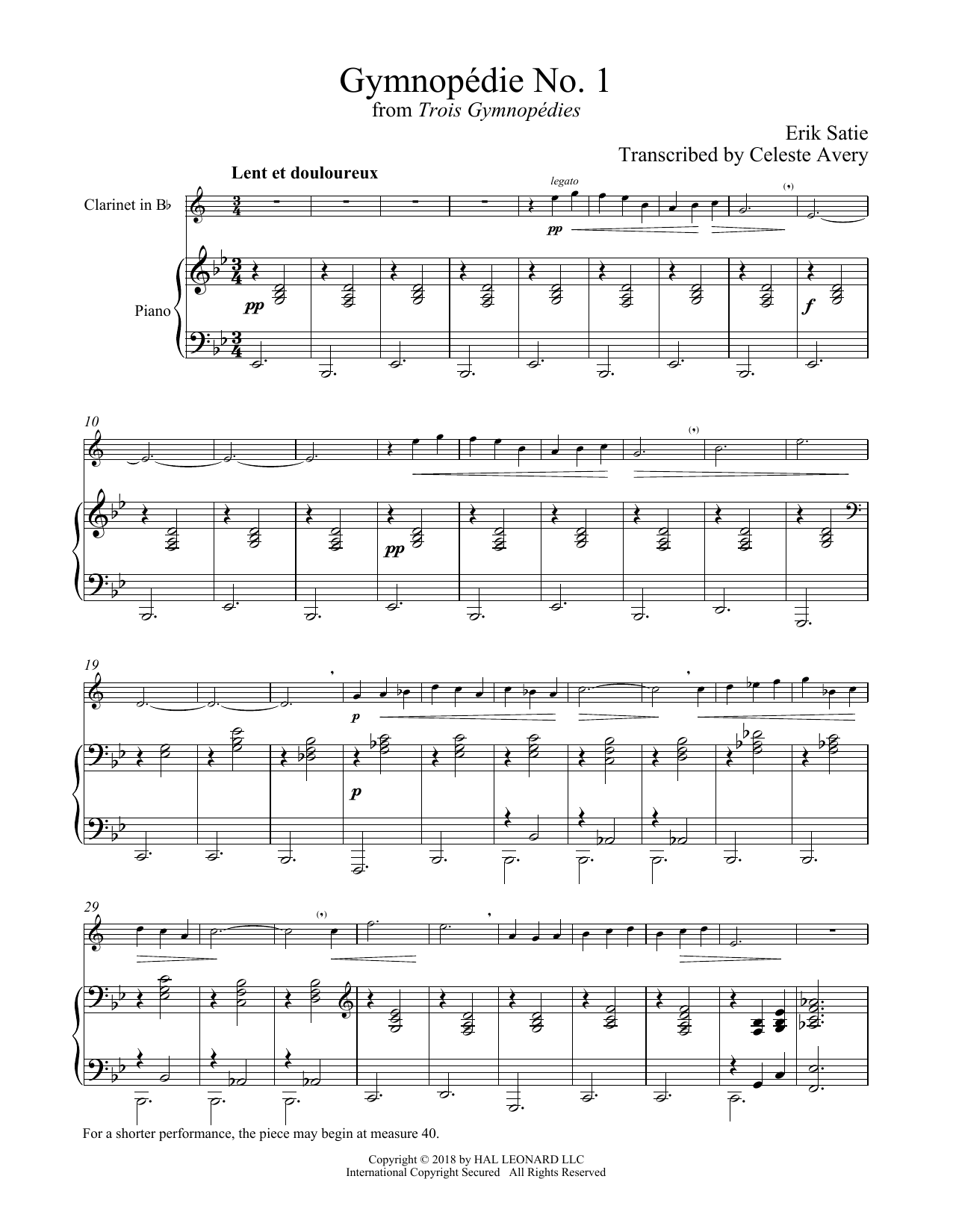 Produktbild zu: Gymnopedie No. 1