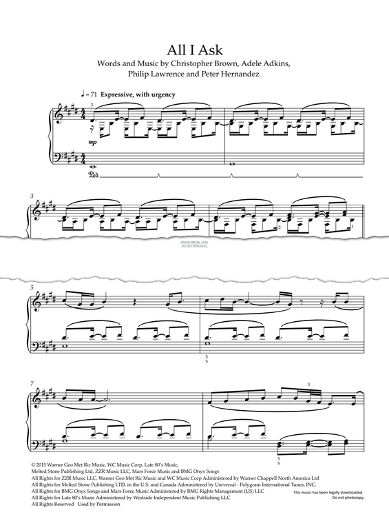 Product gallery: Page 1 of 1 All I Ask, Adele