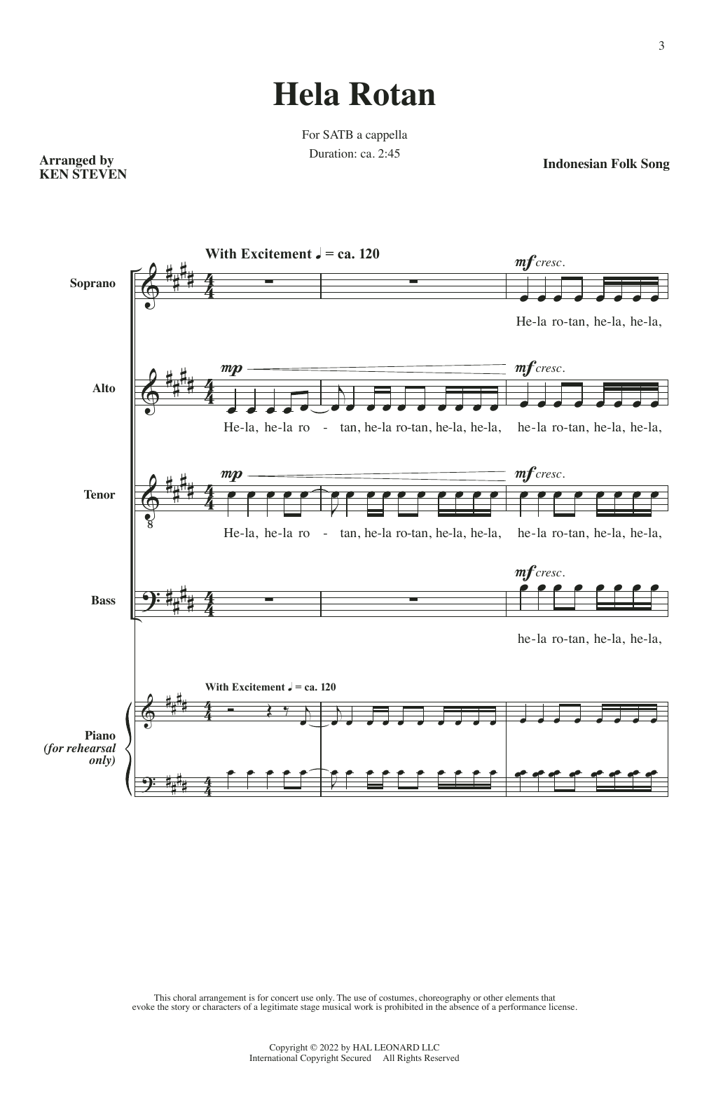 Produktbild zu: Hela Rotan (arr. Ken Steven)