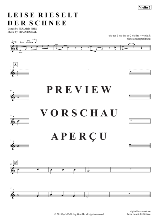 Product gallery: Page 7 of 15 Leise Rieselt Der Schnee , Weihnachten, (violin trio + piano)