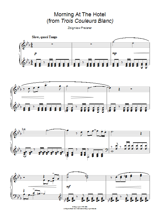 Produktbild zu: Morning At The Hotel (from Trois Couleurs Blanc)