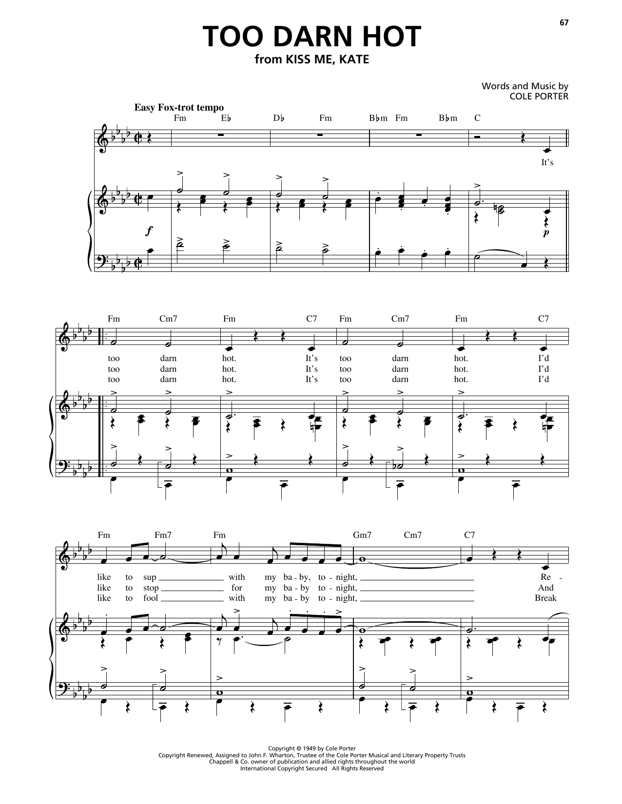 Product picture to: Too Darn Hot (from Kiss Me, Kate)