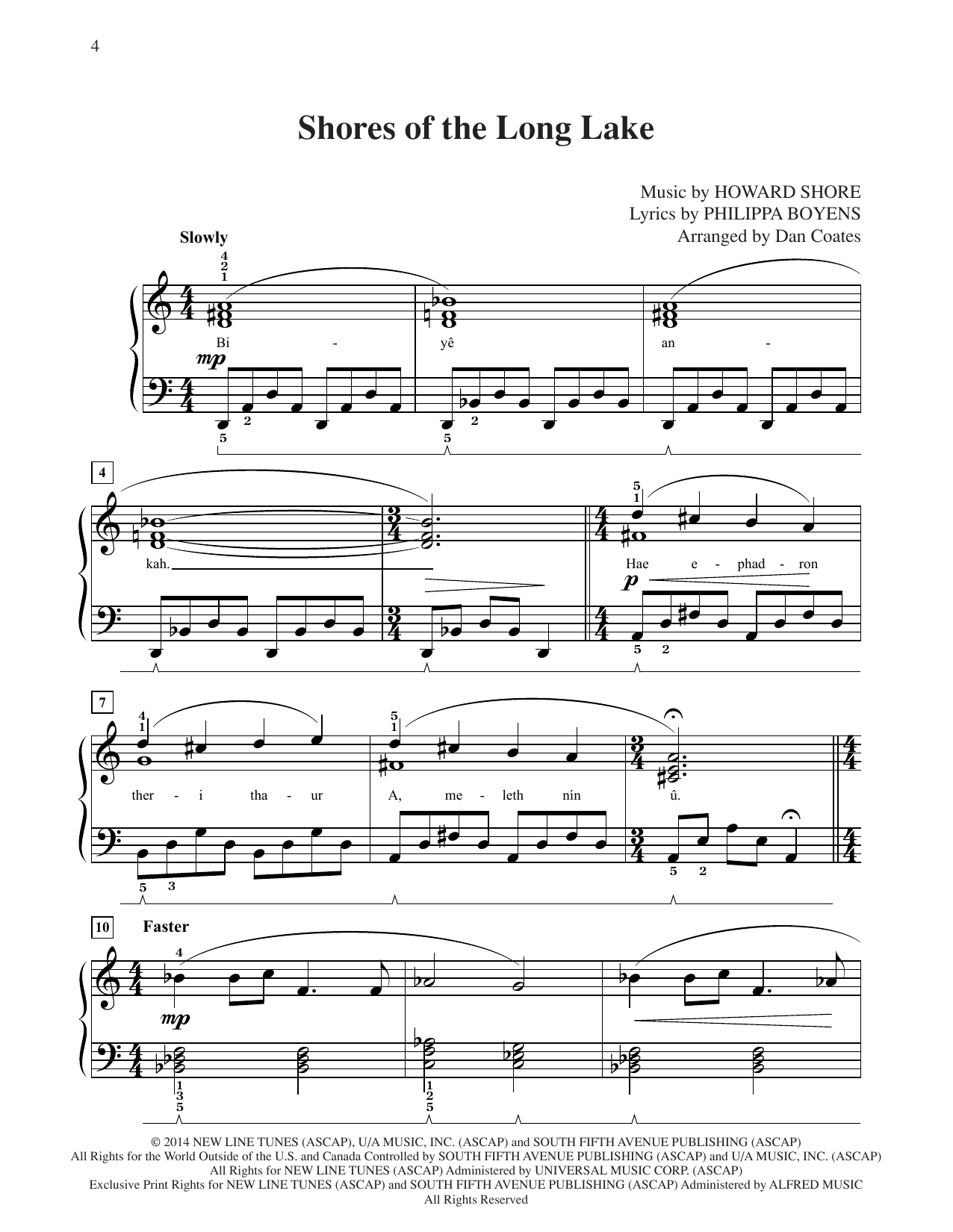 Produktbild zu: Shores Of The Long Lake (from The Hobbit: The Battle of the Five Armies) (arr. Dan Coates)