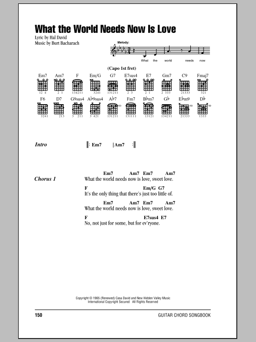 Produktgalerie: Seite 1 von 1 What The World Needs Now Is Love, Bacharach & David, Gitarre