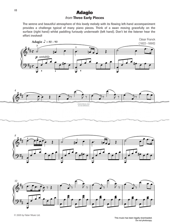 Produktgalerie: Seite 1 von 1 Adagio (from 'Three Early Pieces'), Cesar Franck, Klavier