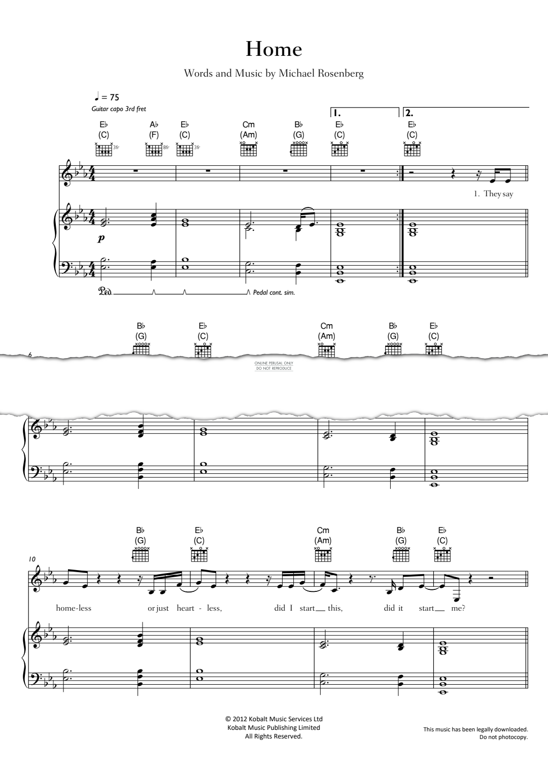 Produktgalerie: Seite 1 von 1 Home, Passenger, Gesang, Gitarre, Klavier
