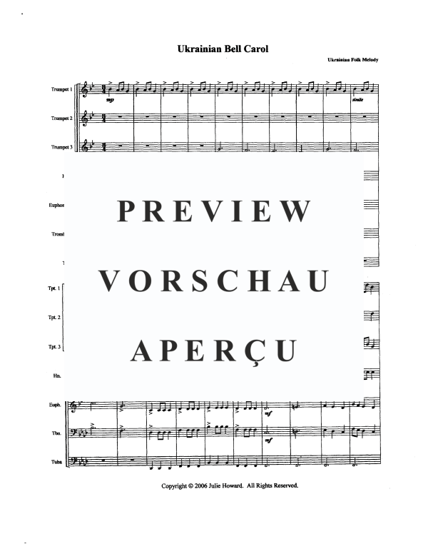 Produktgalerie: Seite 3 von 11 Ukrainisches Glockenlied, , Blechbläser Septett