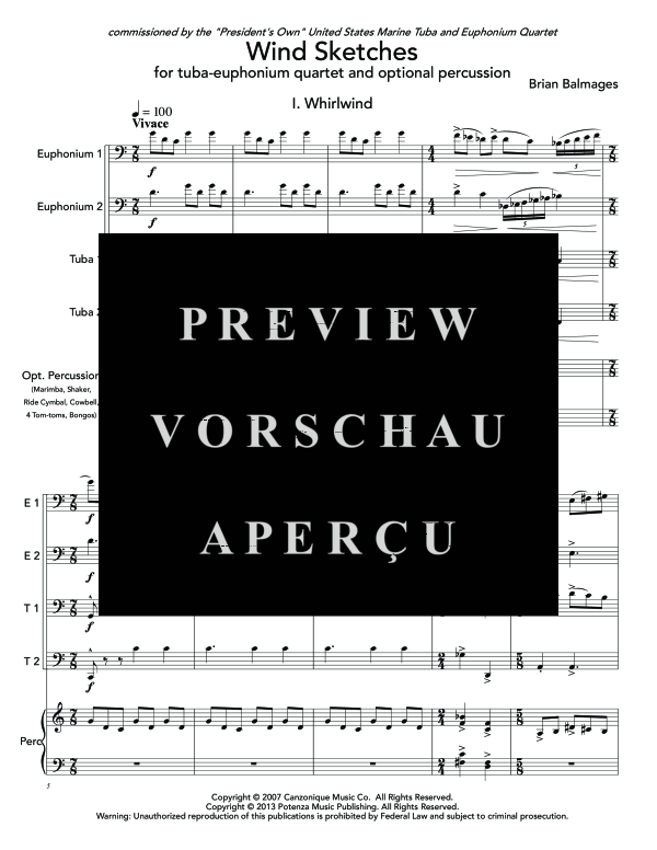 Product gallery: Page 5 of 11 Wind Sketches, , (Tuba Quartet EETT Percussion)