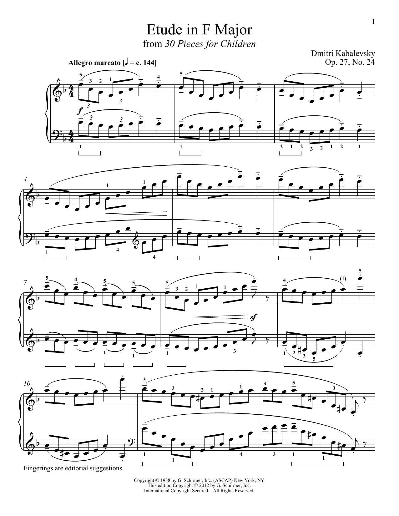 Produktbild zu: Etude In F Major
