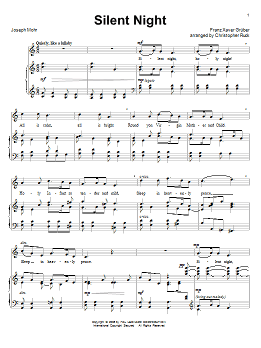 Product picture to: Silent Night (arr. Christopher Ruck)