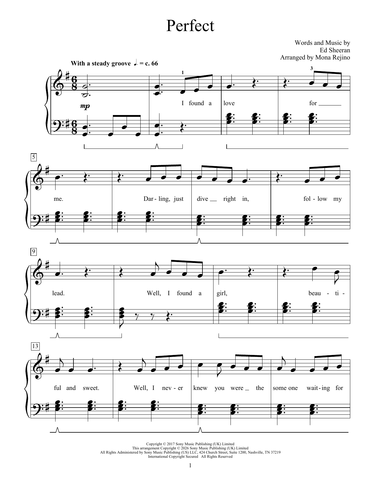 Produktgalerie: Seite 1 von 1 Perfect, Ed Sheeran, Klavier