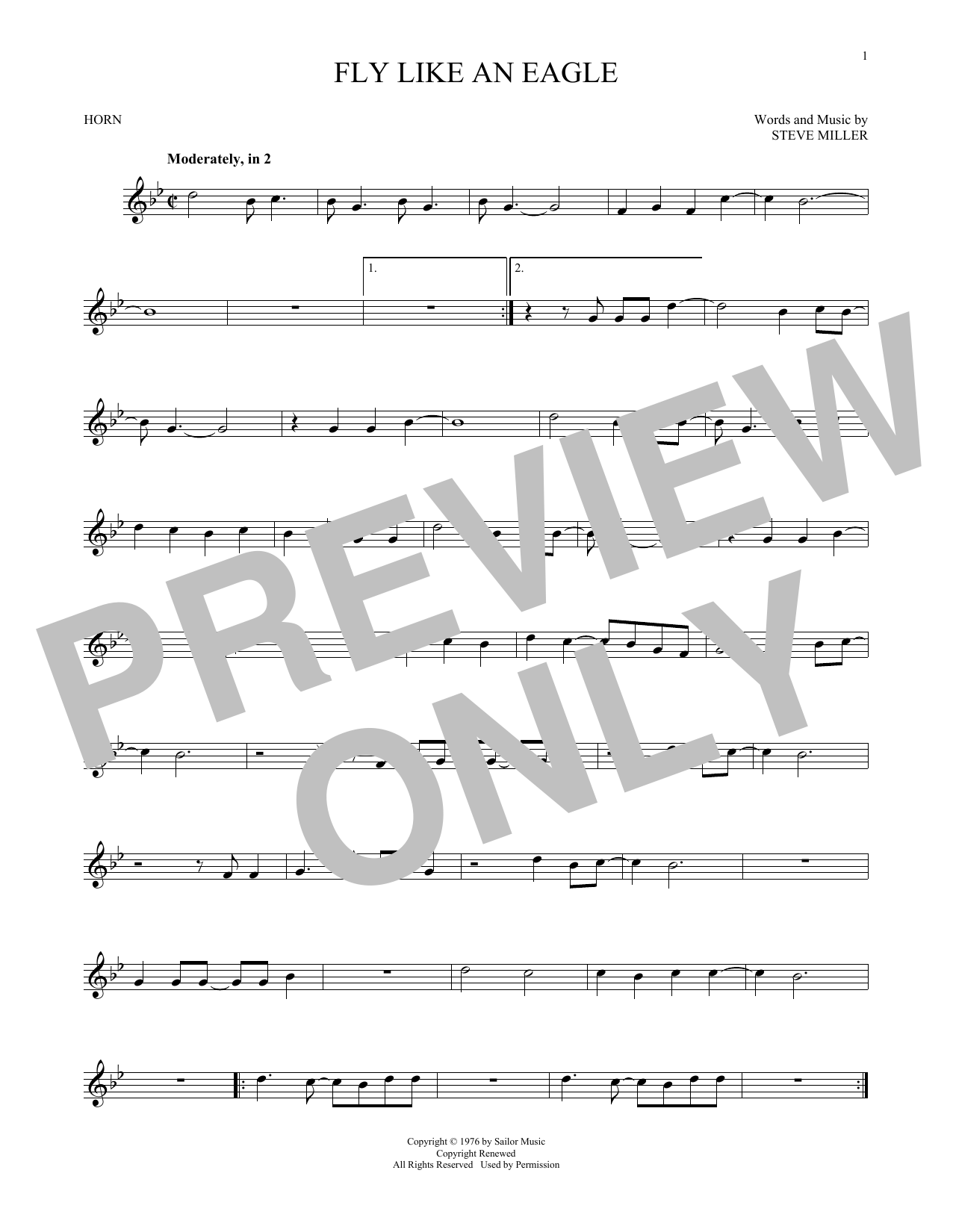 Produktgalerie: Seite 1 von 1 Fly Like An Eagle, Steve Miller Band, Horn