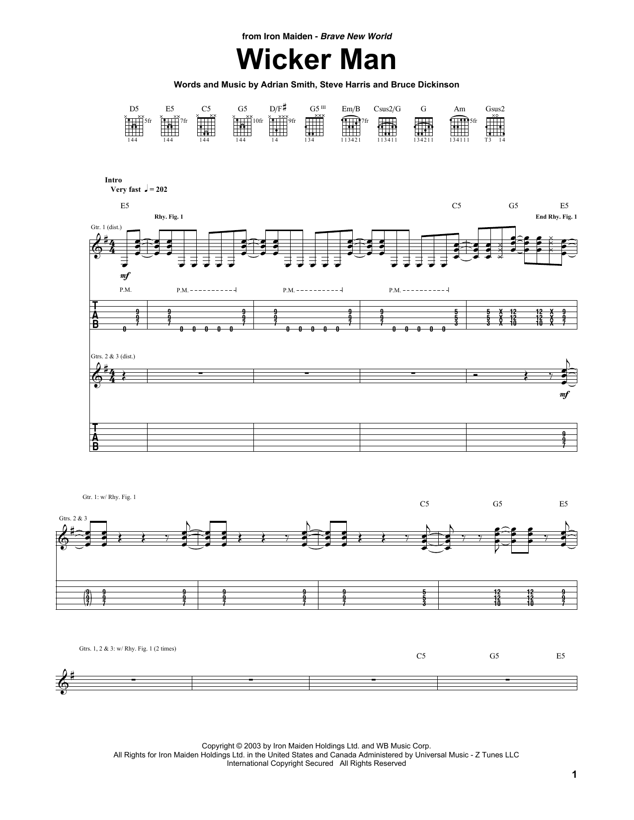Produktgalerie: Seite 1 von 1 Wicker Man, Iron Maiden, Gitarre