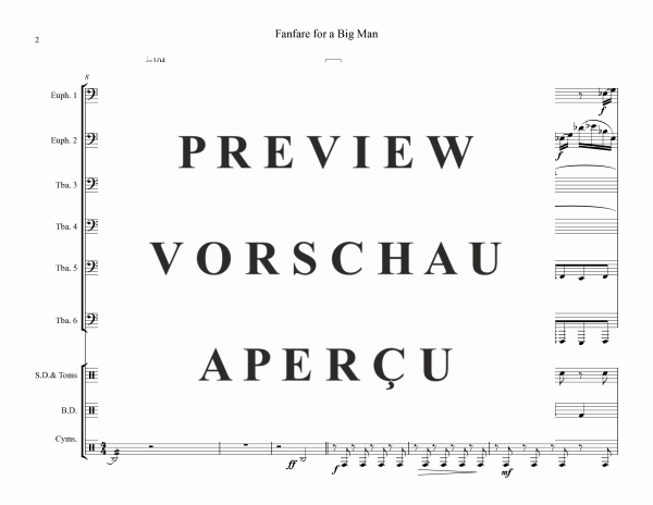 Produktgalerie: Seite 4 von 11 Fanfare for a Big Man, , (Tuba Ensemble EETTTT + Percussion)
