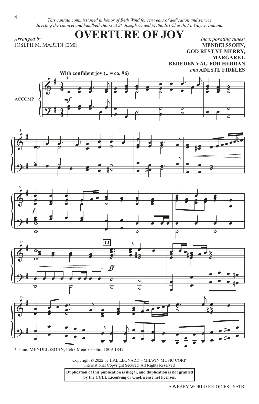 Product gallery: Page 1 of 1 A Weary World Rejoices (A Chamber Cantata For Christmas), Joseph M. Martin