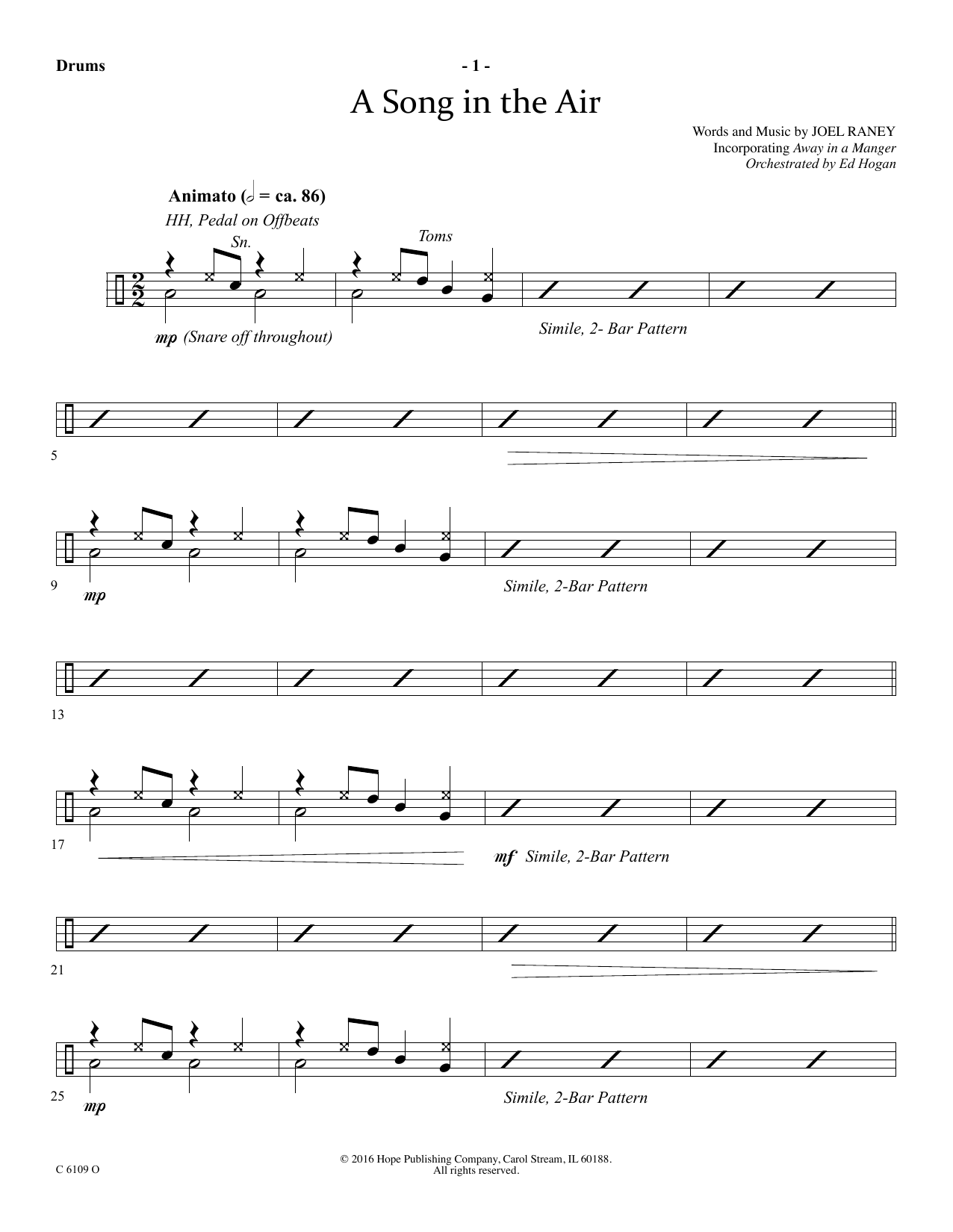 Produktbild zu: A Song In The Air - Drums