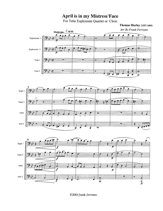 Produktbild zu: Two Morley Madrigals Thomas Morley